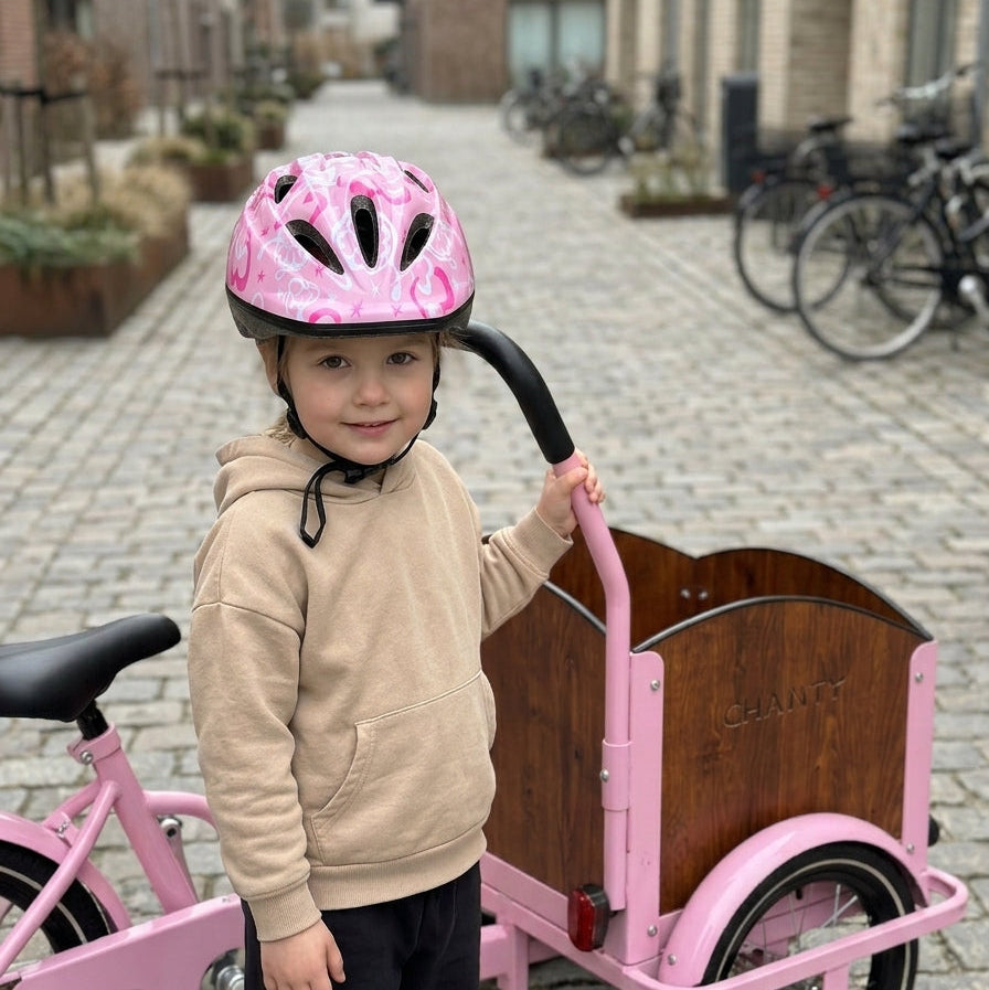 Chanty Lasten kypärä – Vaaleanpunaiset sydämet